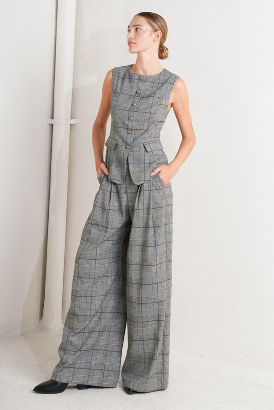 New Age Woven Vest in brown black, view 4 — Soul Flow Apparel