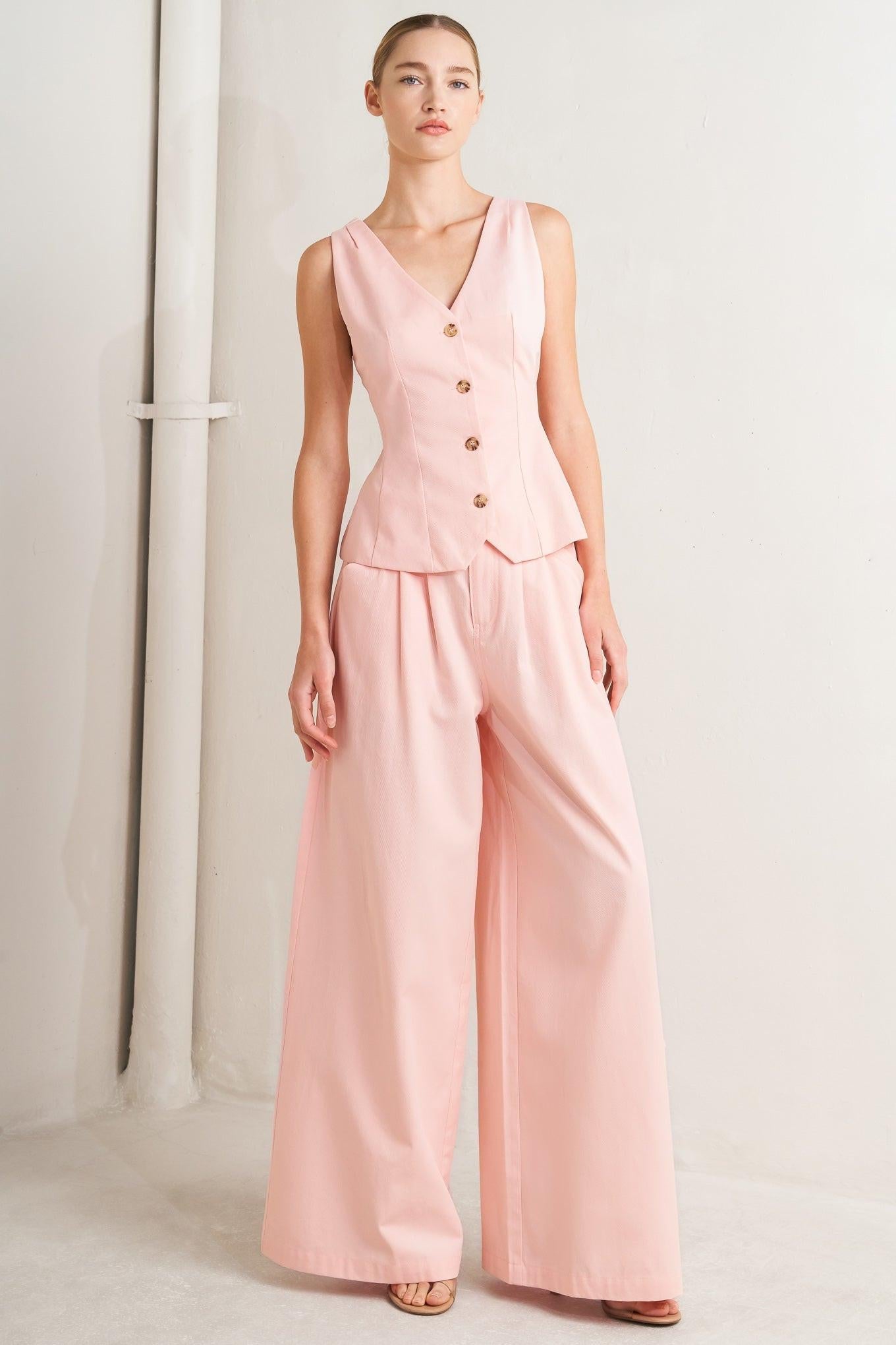 Heritage Reboot Woven Vest in pink, view 6 — Soul Flow Apparel