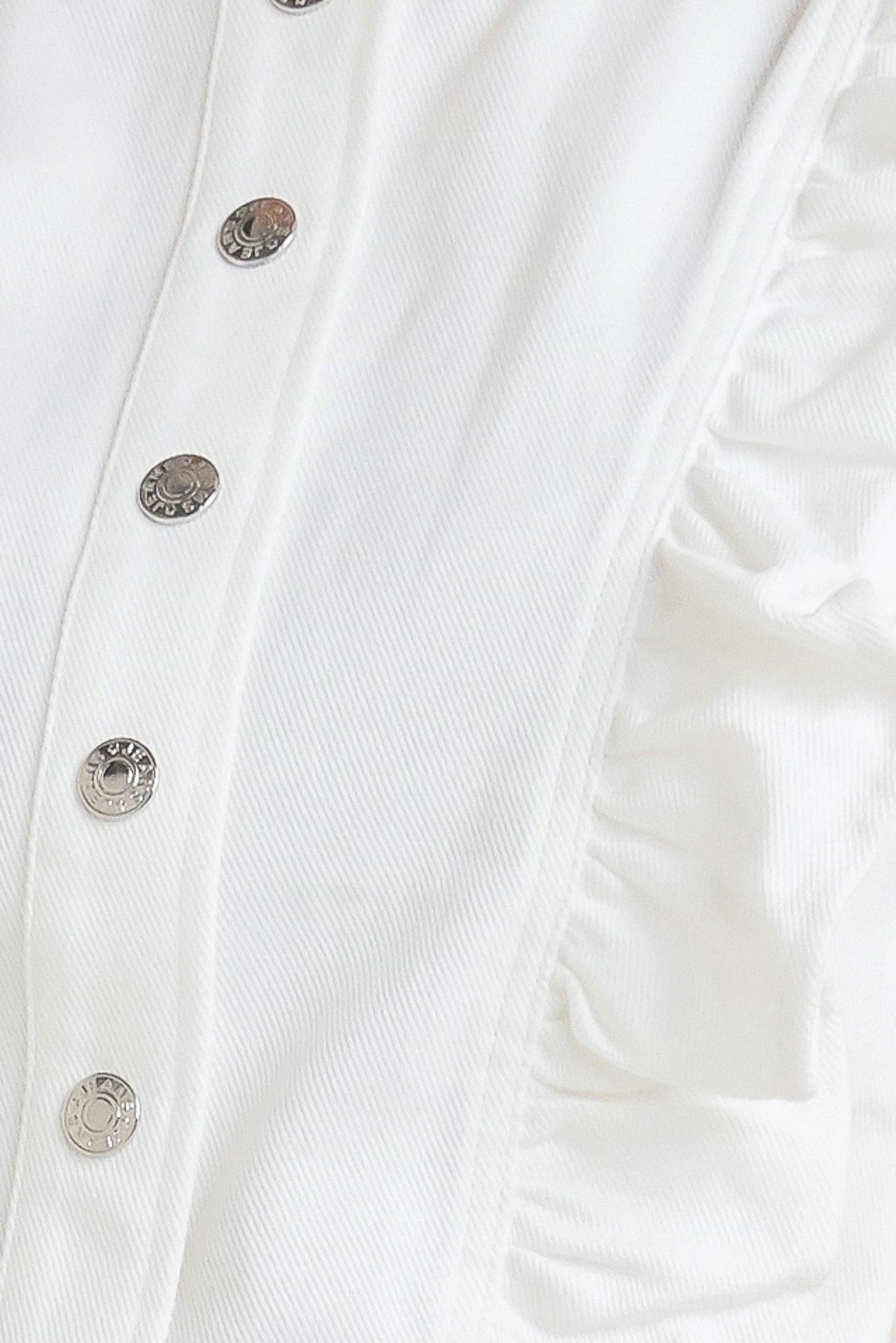 Sugar Air Twill Top in white, fabric swatch — Soul Flow Apparel