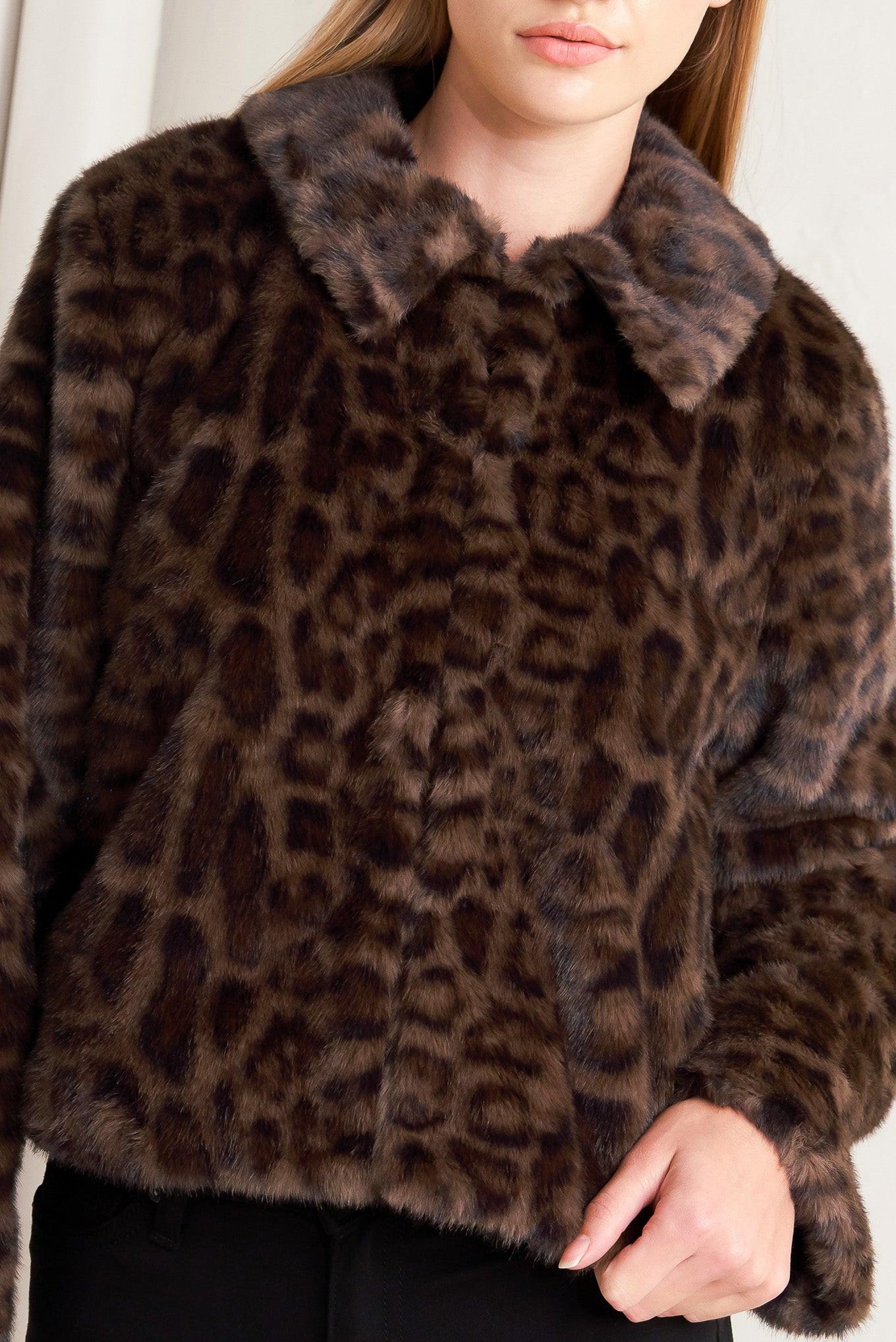 Wild Fame Faux Leather Jacket in brown, view 8 — Soul Flow Apparel