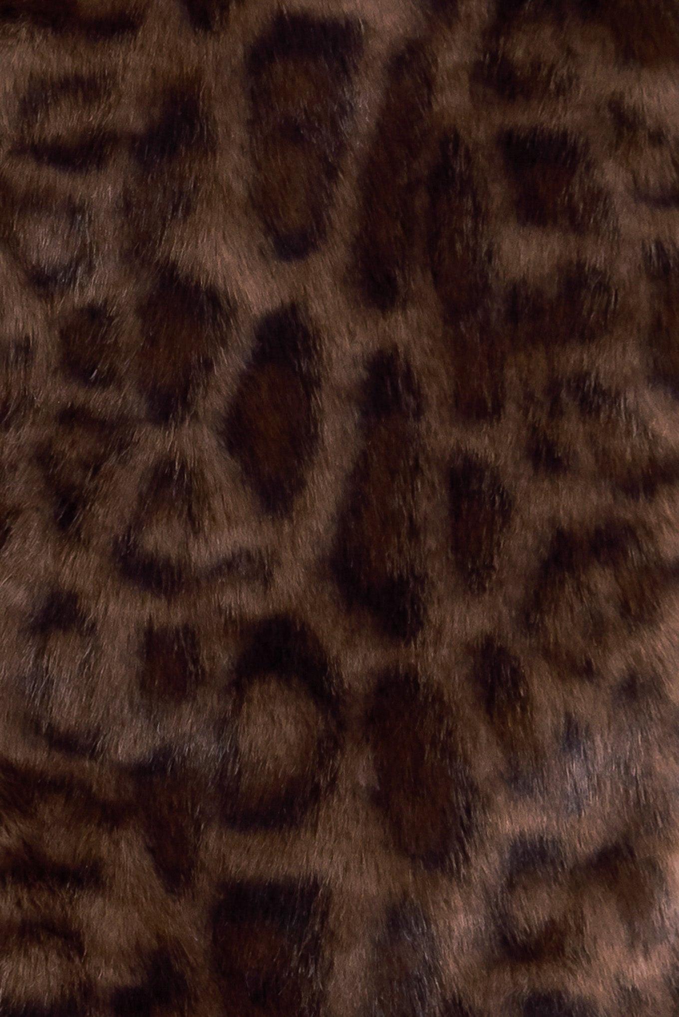 Wild Fame Faux Leather Jacket in brown, fabric swatch — Soul Flow Apparel