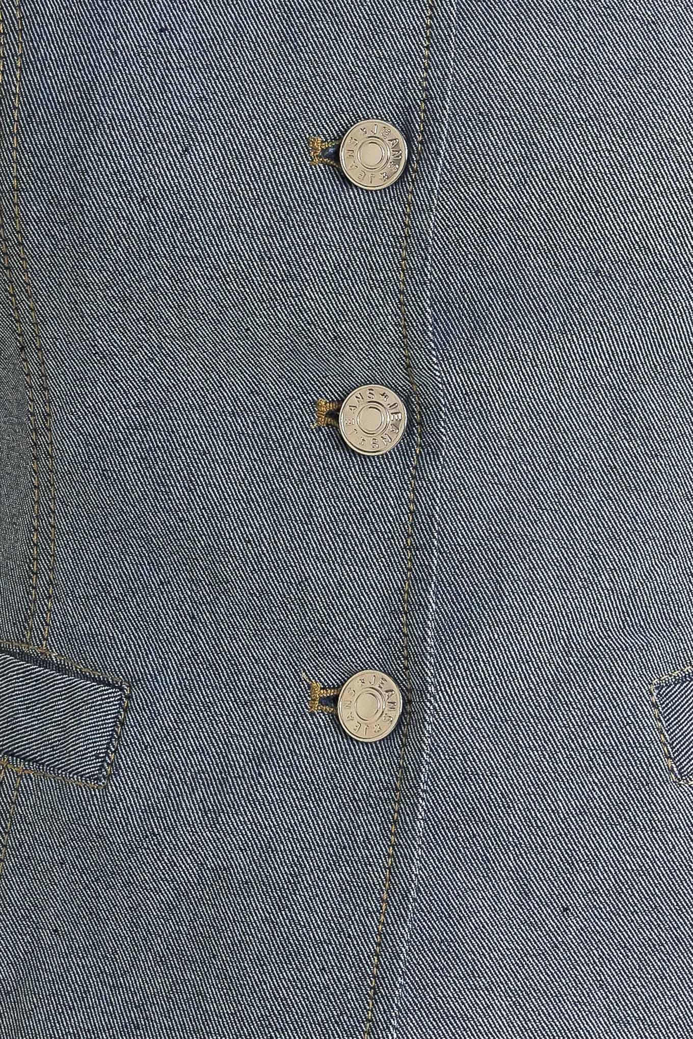 Confidently Cool Tailored Woven Vest in light indigo, fabric swatch — Soul Flow Apparel
