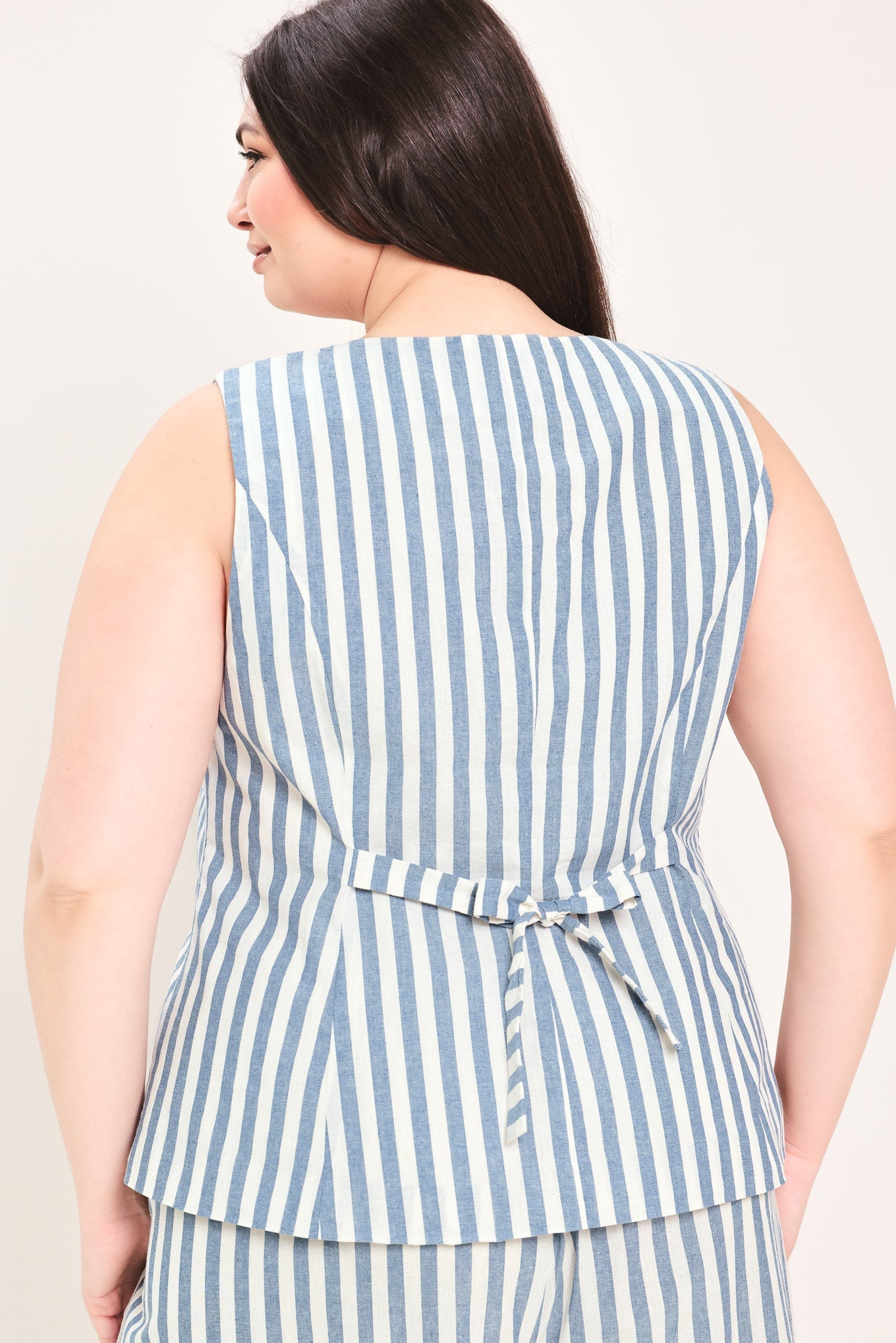 Ocean Drive Rhythm Woven Vest in blue natural, view 14 — Soul Flow Apparel