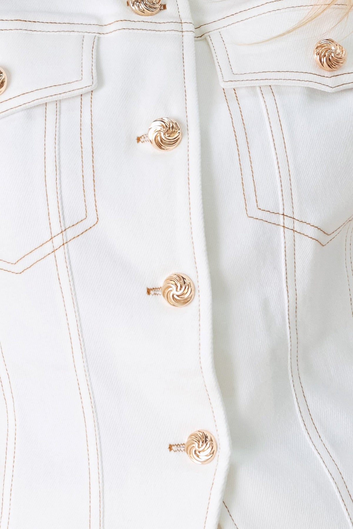 Better Together Woven Vest in white, fabric swatch — Soul Flow Apparel