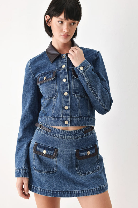 VINTAGE DENIM RENDEZVOUS DENIM CROP JACKET