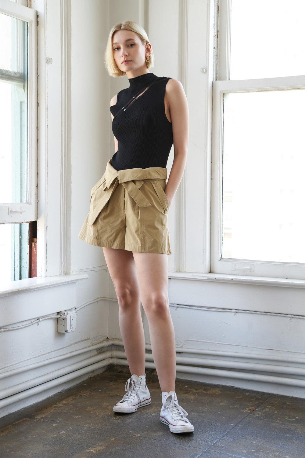 Beautiful Life Woven Shorts in 20camel, view 2 — Soul Flow Apparel