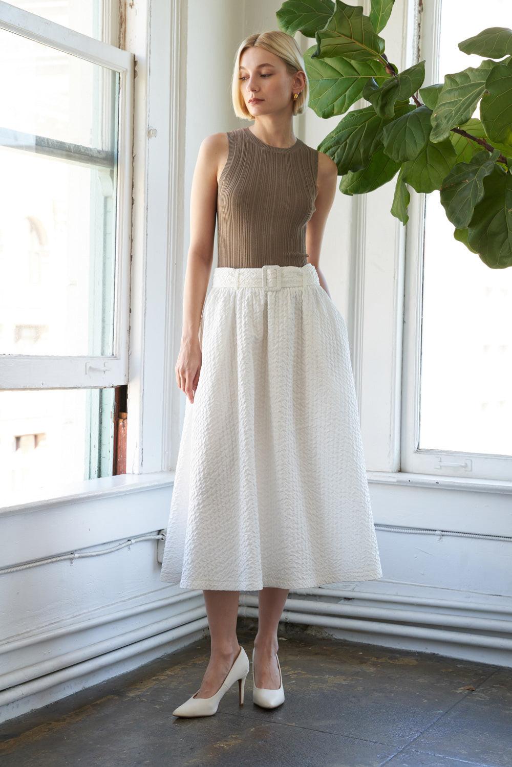 Talk to the Sand Woven Midi Skirt, view 1 — Soul Flow Apparel