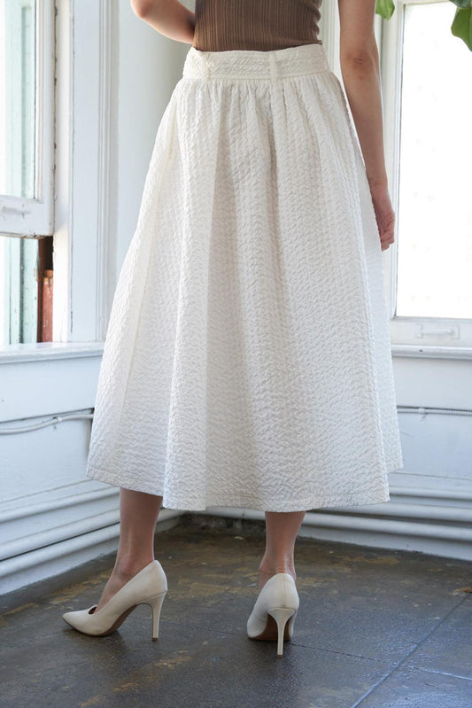 Talk to the Sand Woven Midi Skirt, view 3 — Soul Flow Apparel