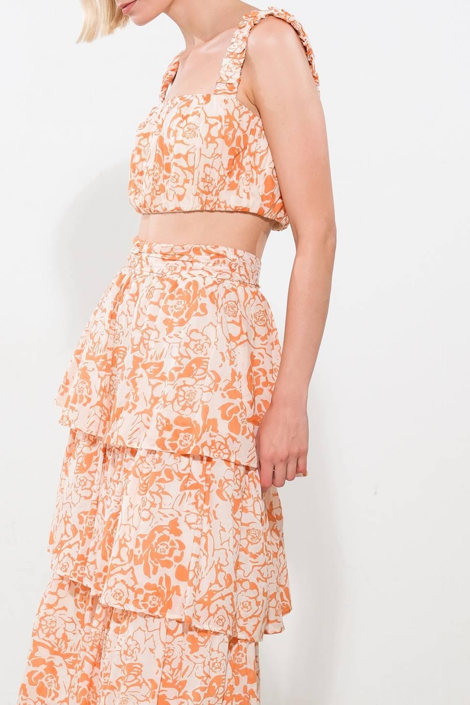 There in My Mind Woven Maxi Skirt in rust multi, view 4 — Soul Flow Apparel