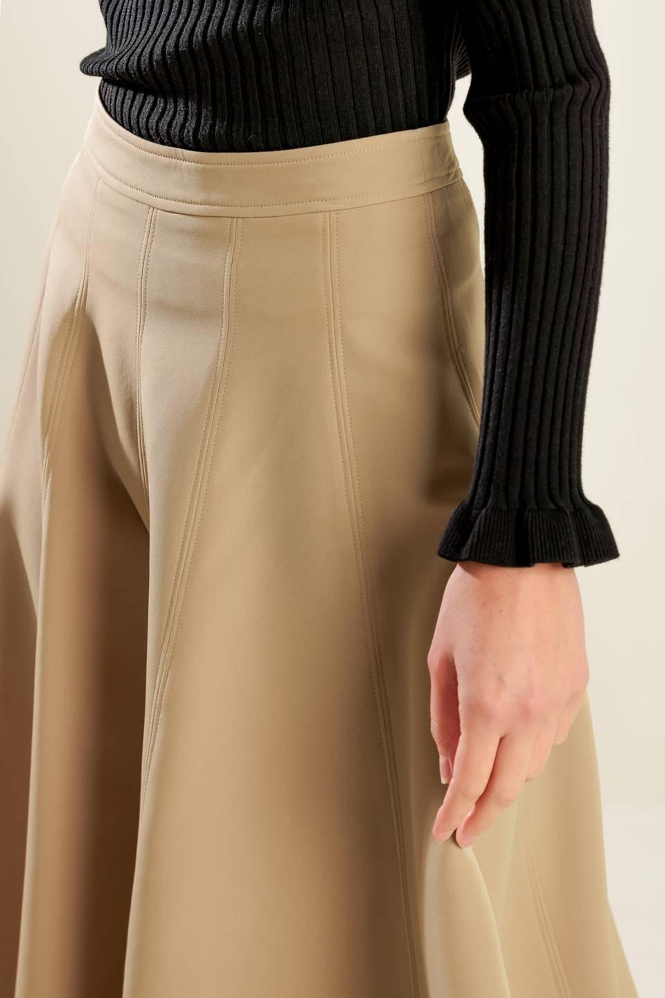 Falling Into Bliss Woven Midi Skirt in camel, view 5 — Soul Flow Apparel