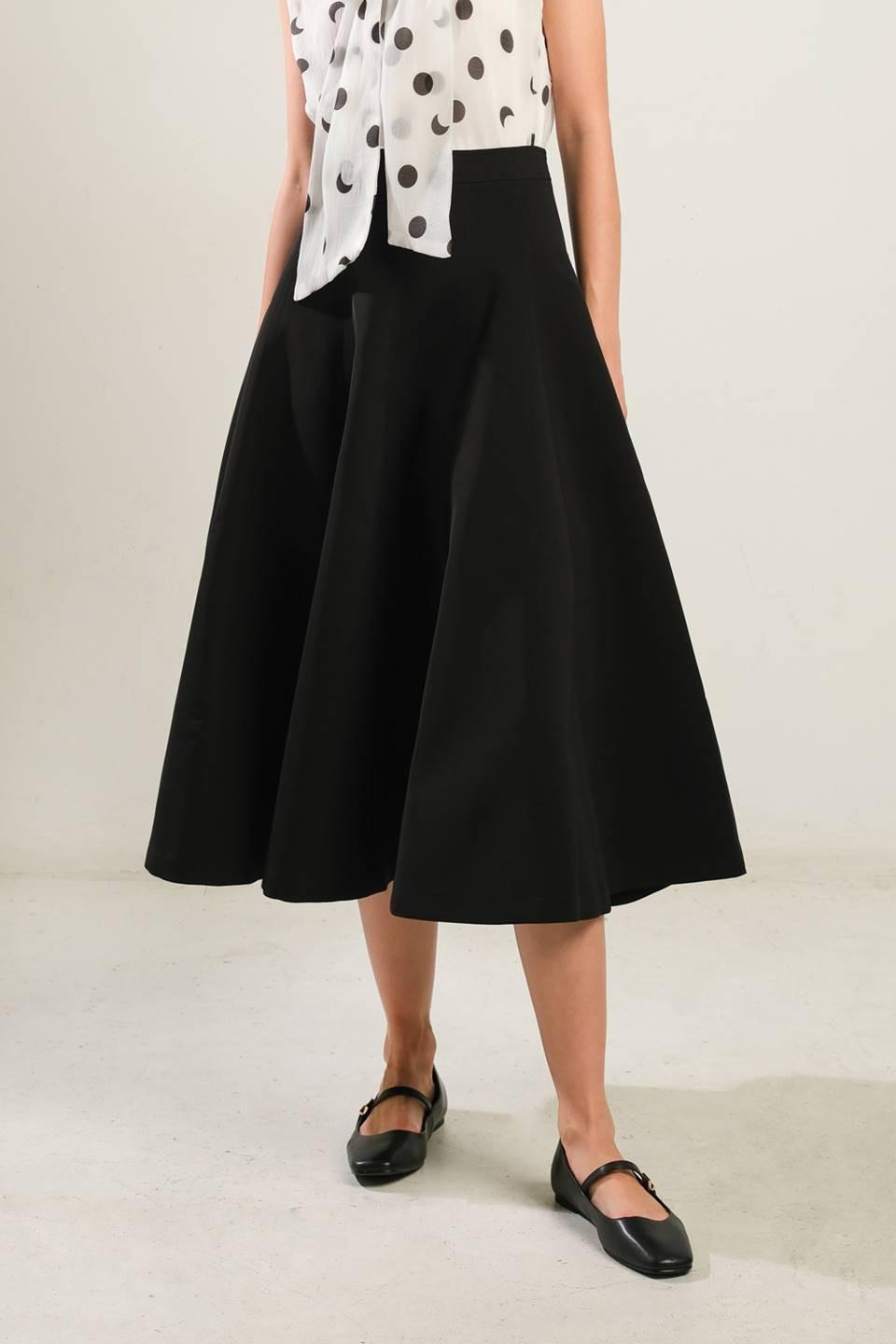 Delicate Touch Woven Skirt in black, view 1 — Soul Flow Apparel