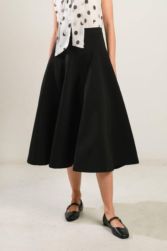 Delicate Touch Woven Skirt in black, view 1 — Soul Flow Apparel