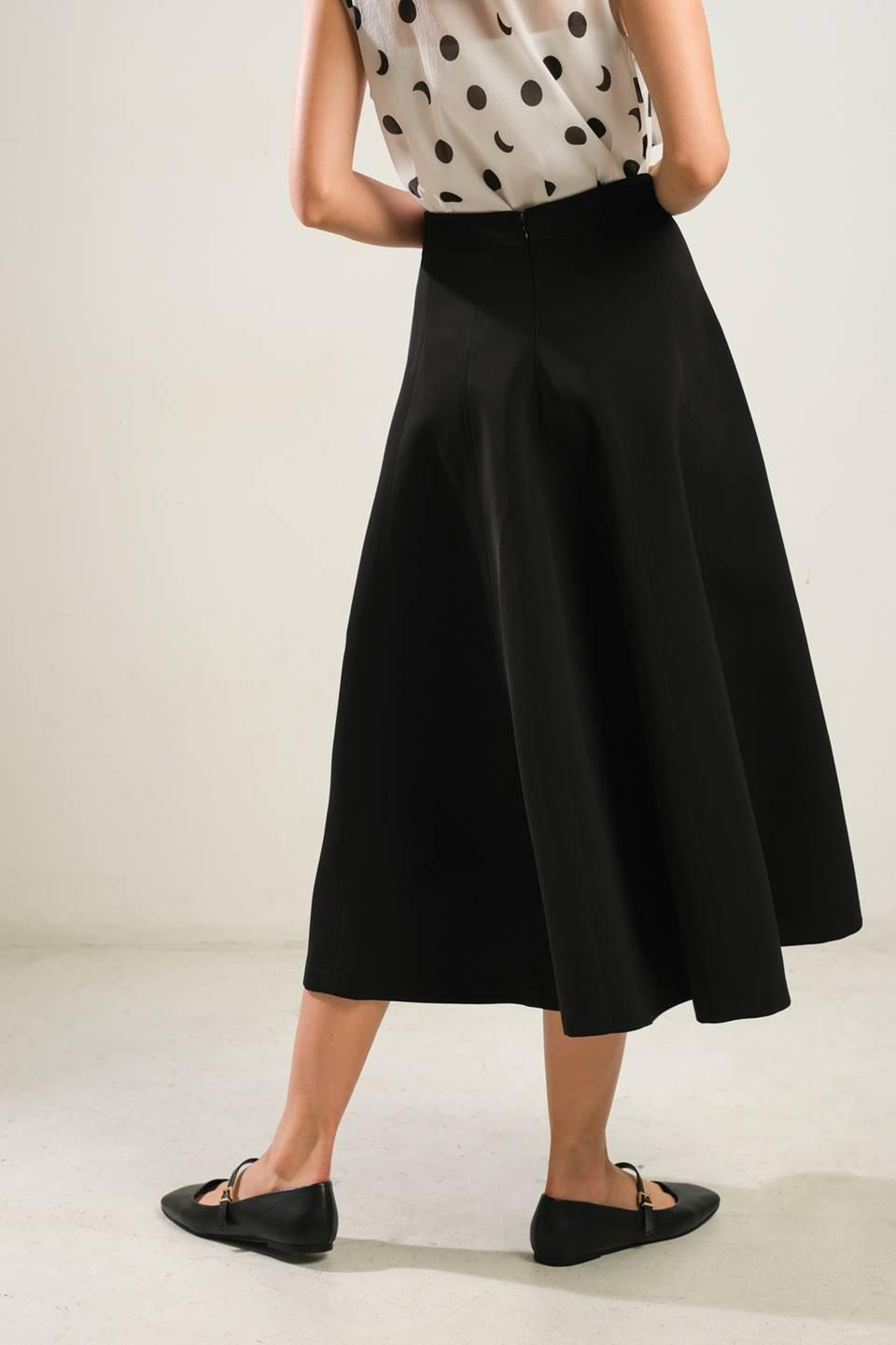 Delicate Touch Woven Skirt in black, view 2 — Soul Flow Apparel