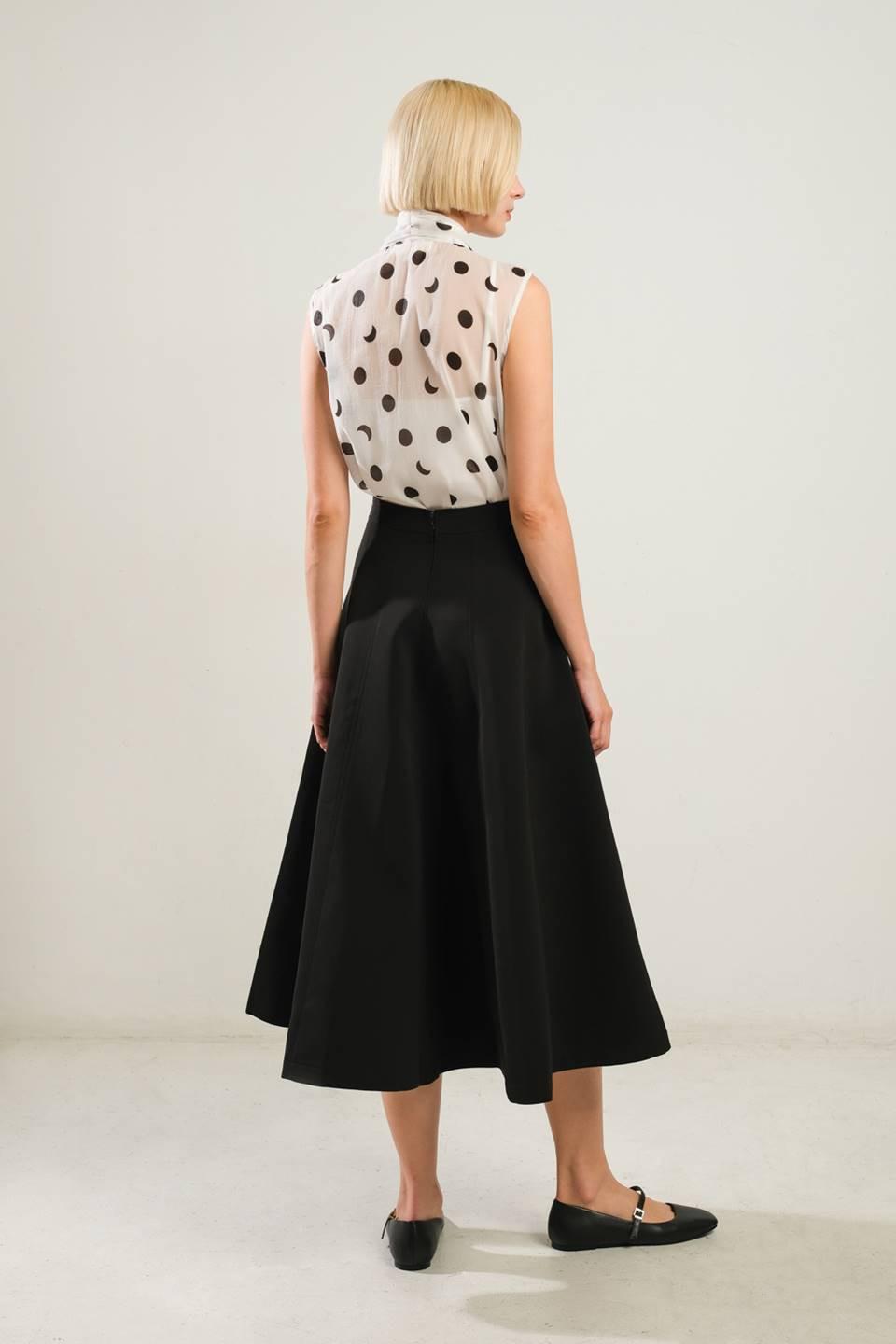 Delicate Touch Woven Skirt in black, view 6 — Soul Flow Apparel
