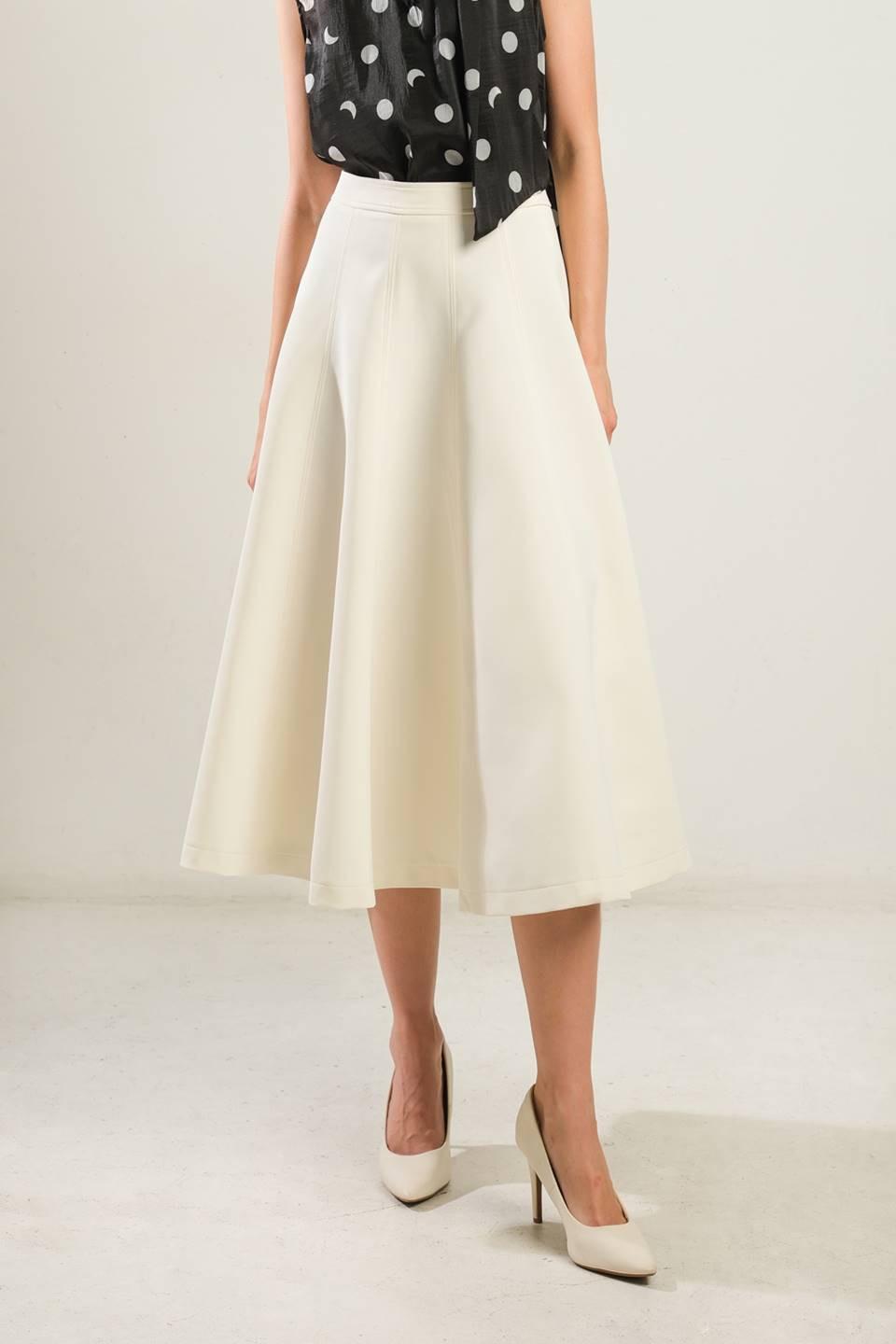 Delicate Touch Woven Skirt in off-white, view 1 — Soul Flow Apparel