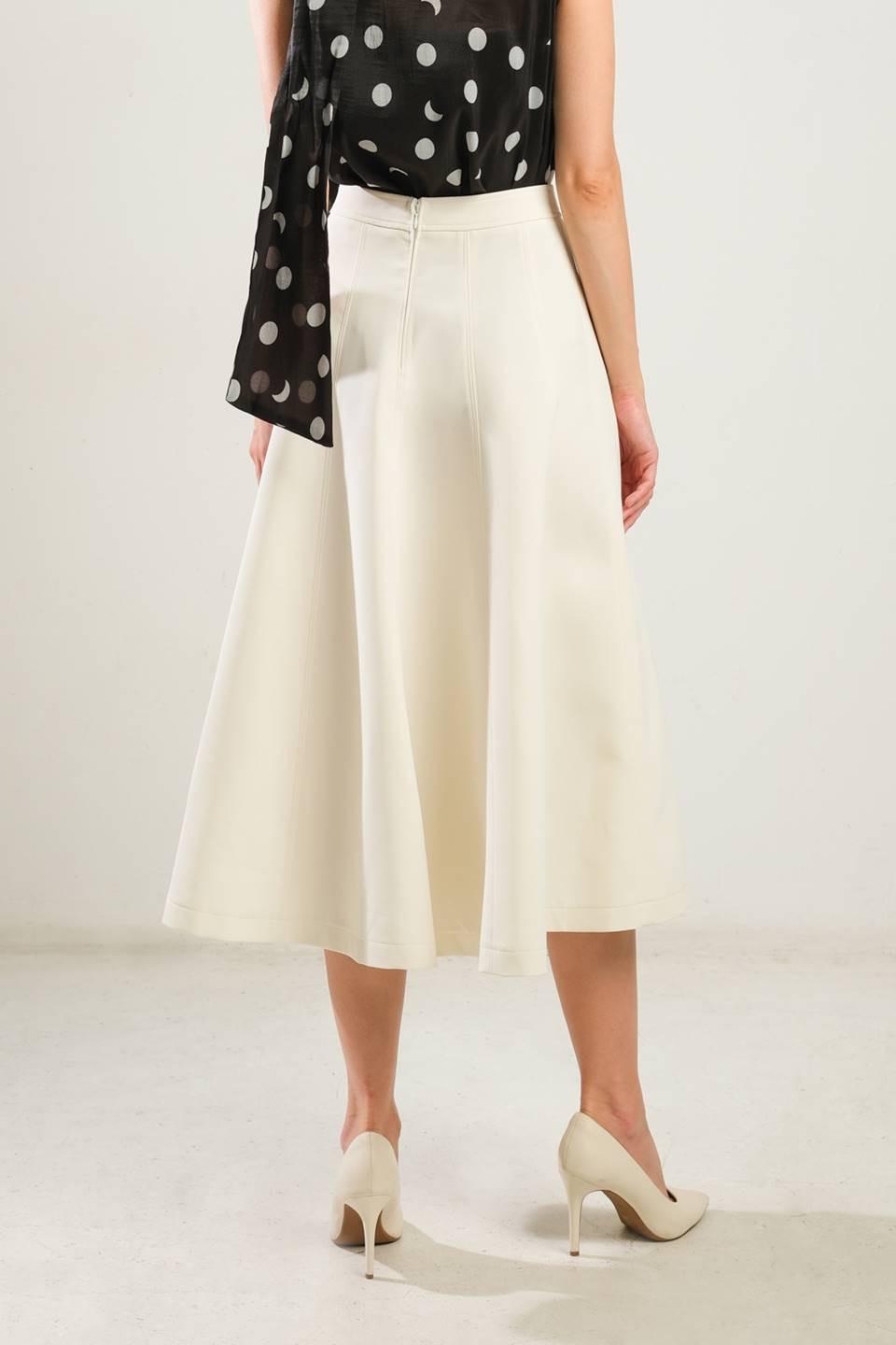 Delicate Touch Woven Skirt in off-white, view 2 — Soul Flow Apparel