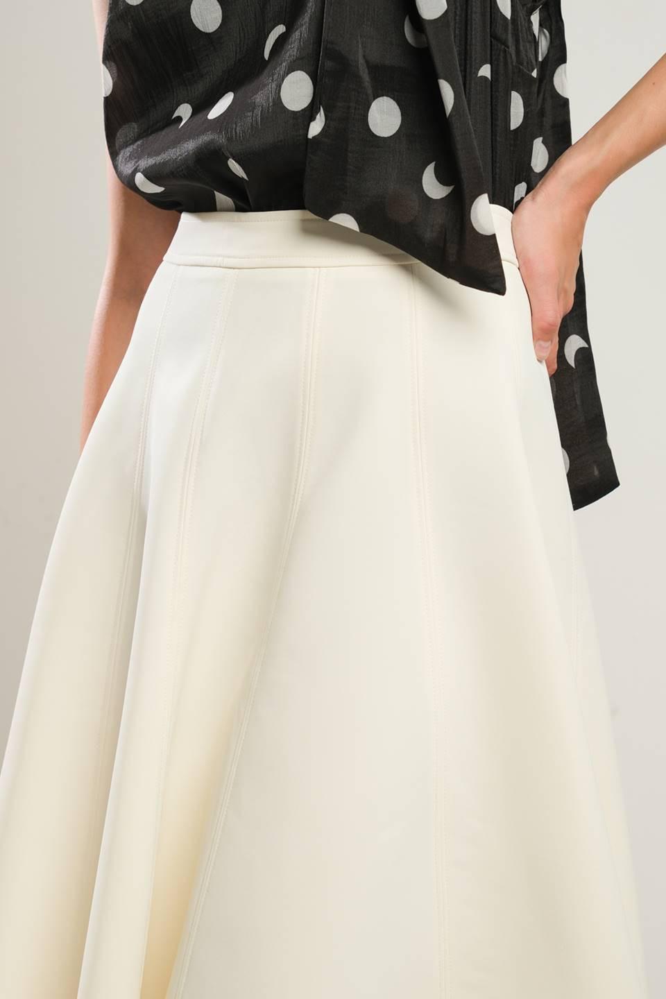 Delicate Touch Woven Skirt in off-white, view 4 — Soul Flow Apparel