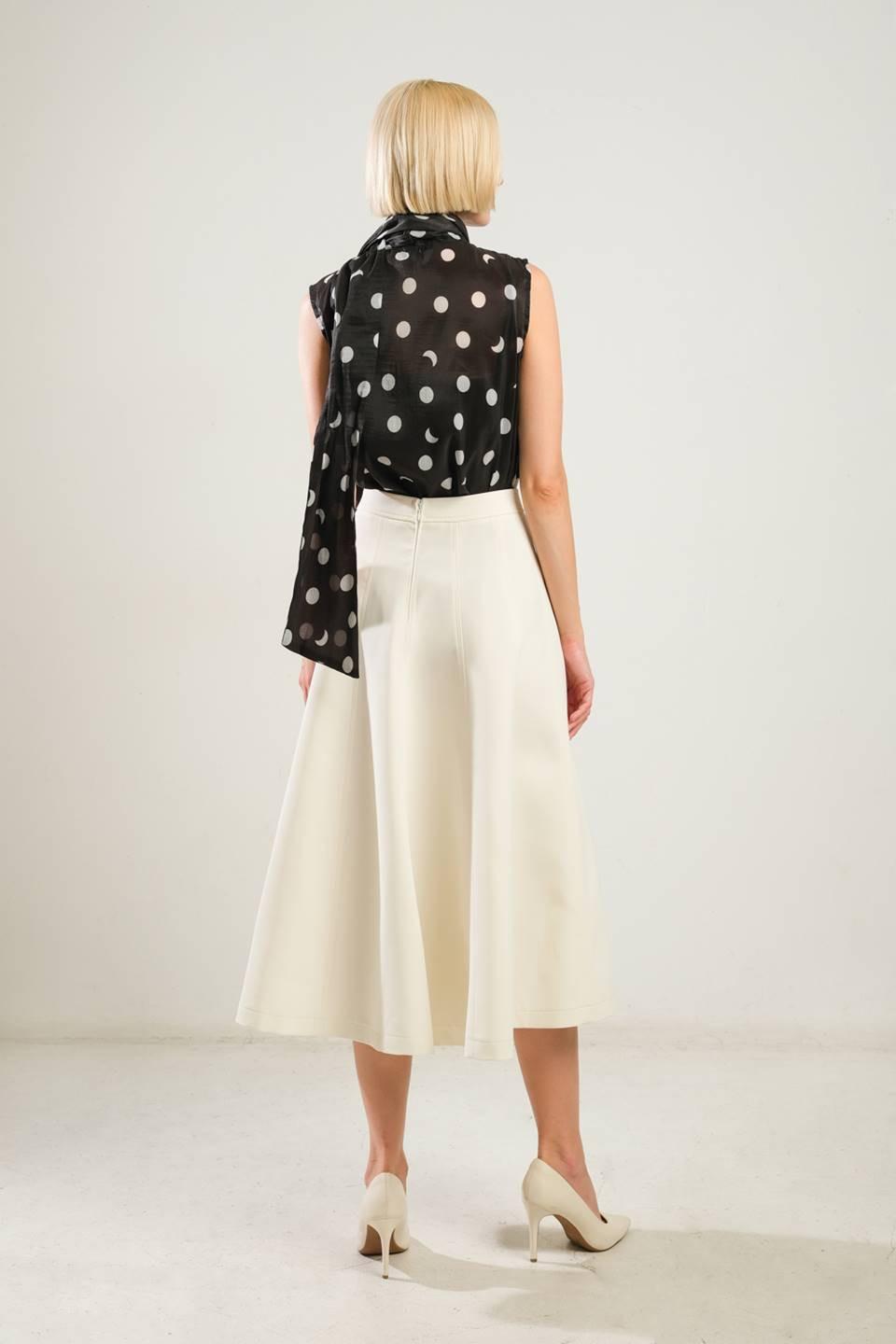 Delicate Touch Woven Skirt in off-white, view 6 — Soul Flow Apparel