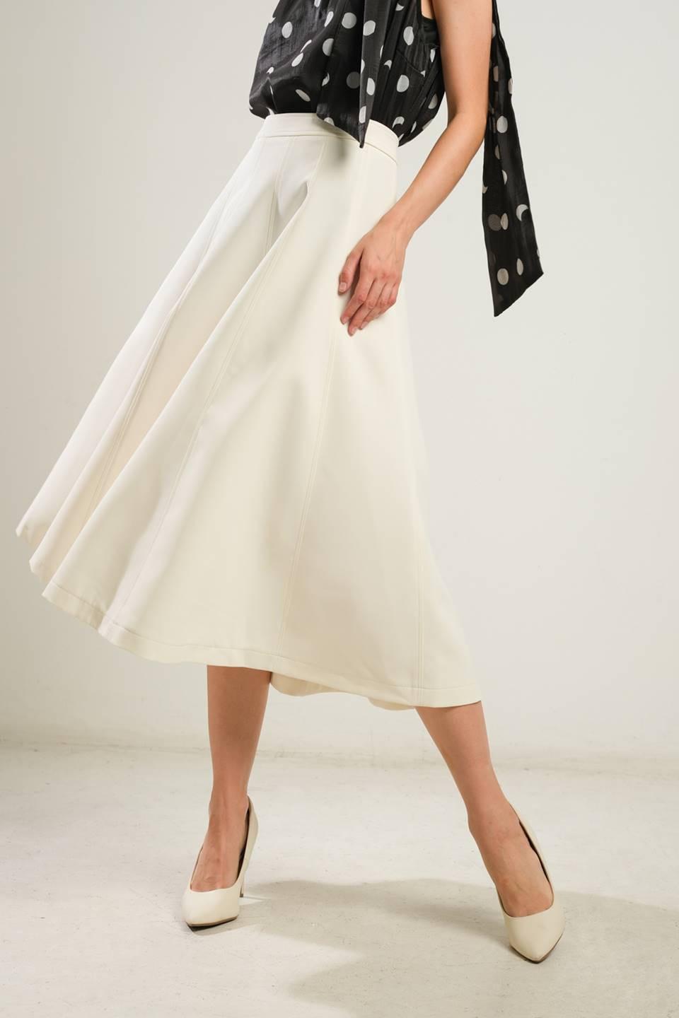 Delicate Touch Woven Skirt in off-white, view 7 — Soul Flow Apparel