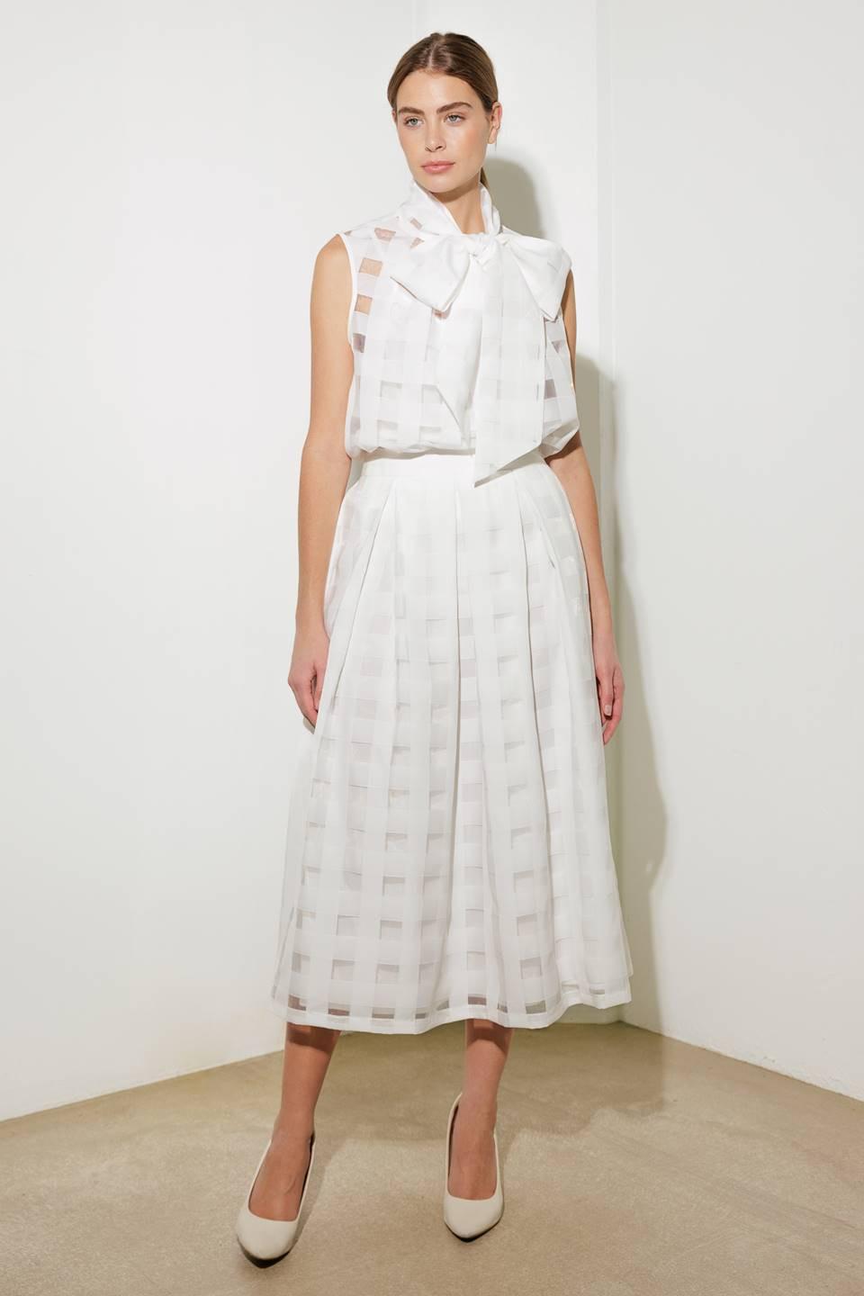 Live for Us White Organza Midi Skirt, view 5 — Soul Flow Apparel