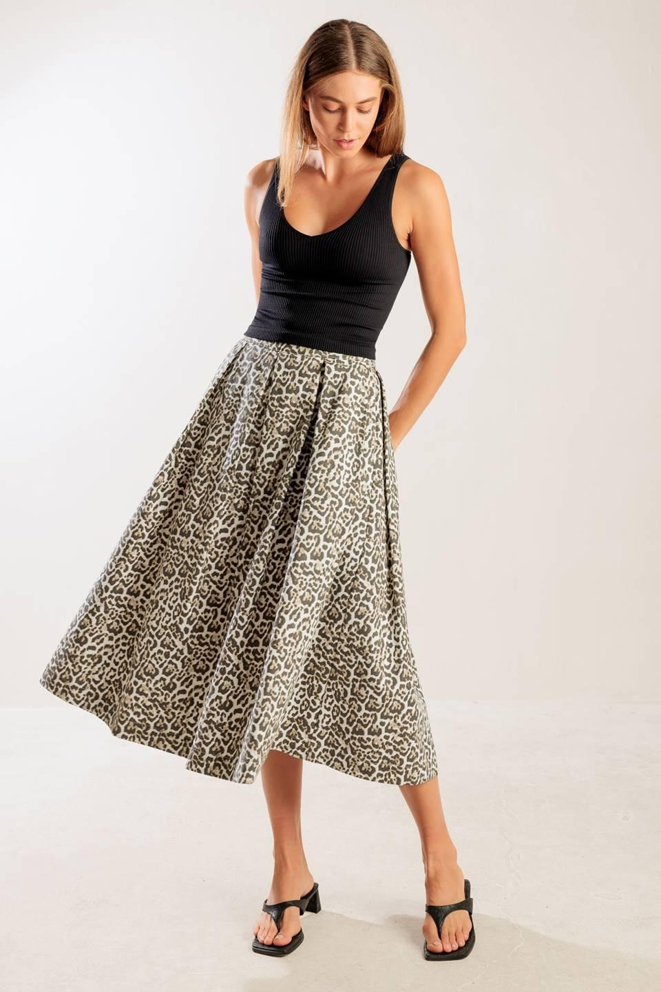 Something Special Woven Midi Full Skirt in white, view 4 — Soul Flow Apparel