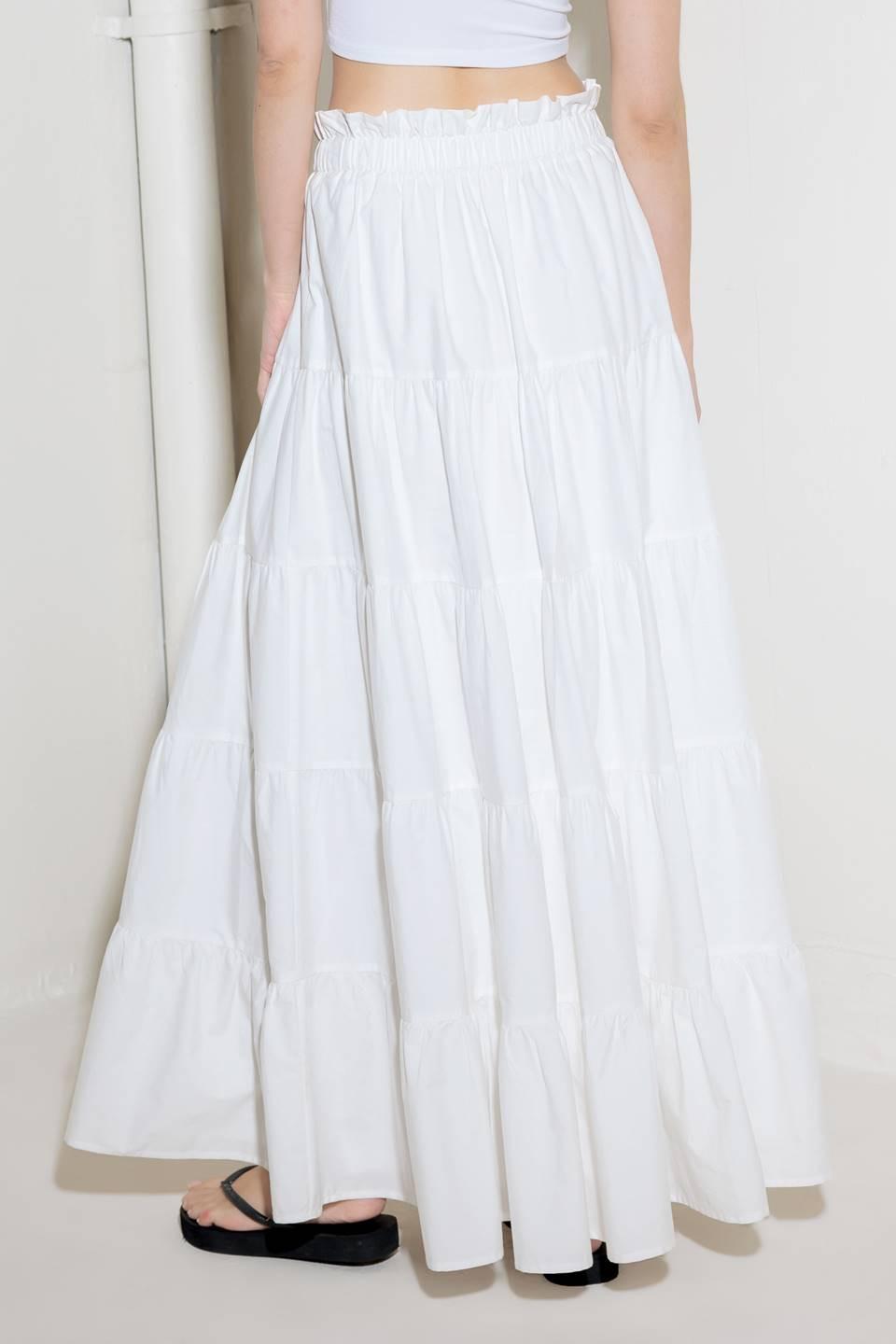 Slow Down in White Woven Maxi Skirt, view 7 — Soul Flow Apparel