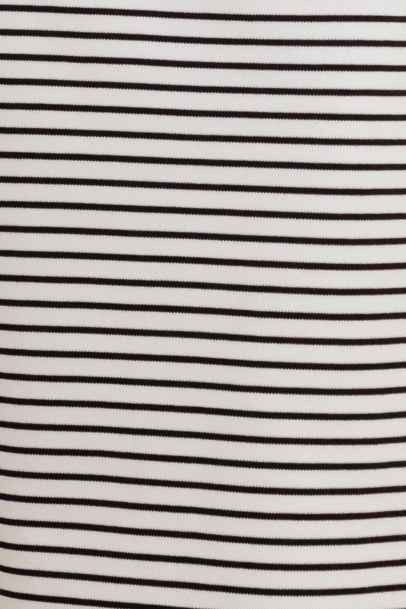 Winding Path Striped Woven Skirt in white black, fabric swatch — Soul Flow Apparel