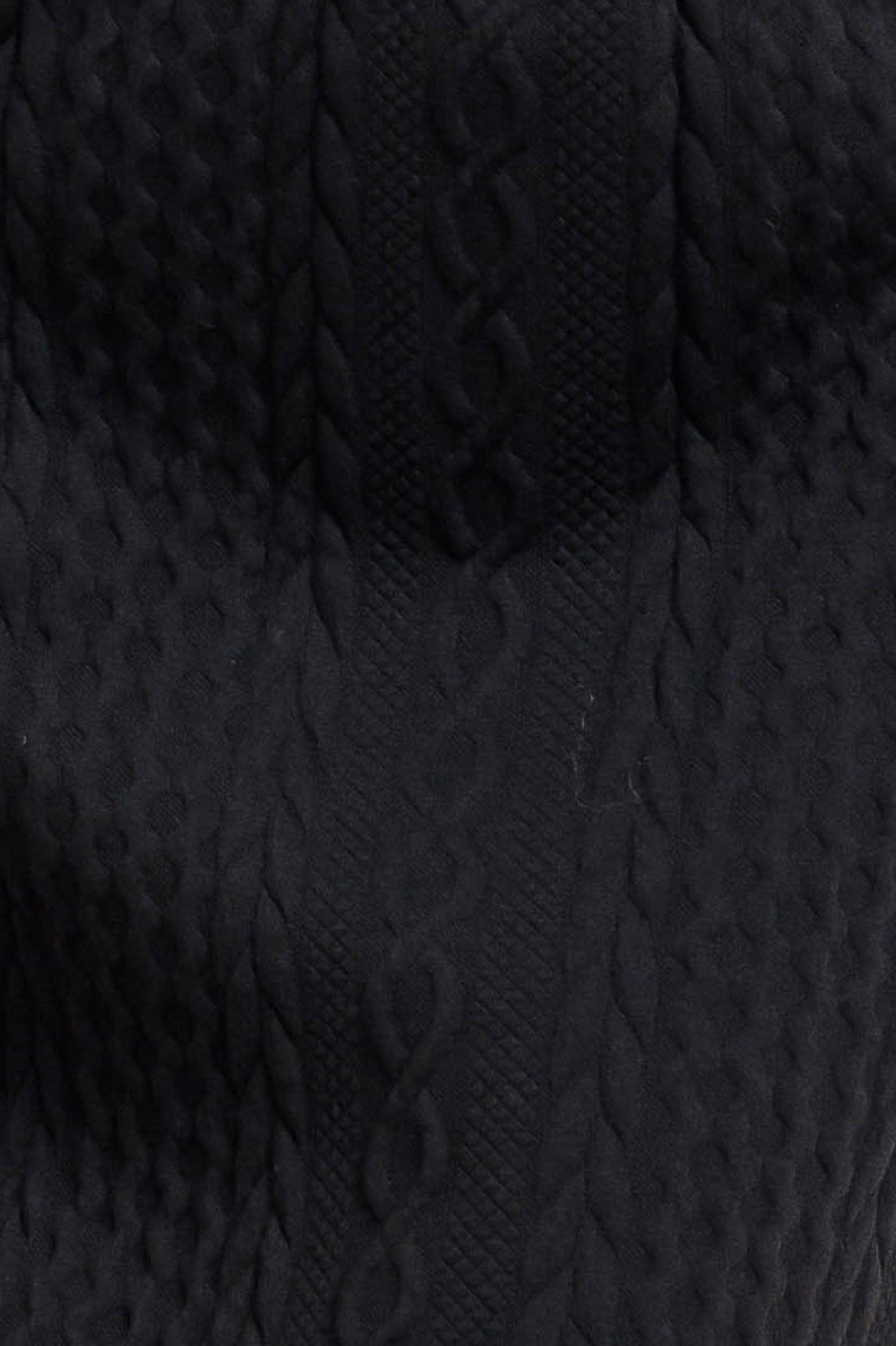 Urban Luxe Command Knit Midi Skirt in black, fabric swatch — Soul Flow Apparel