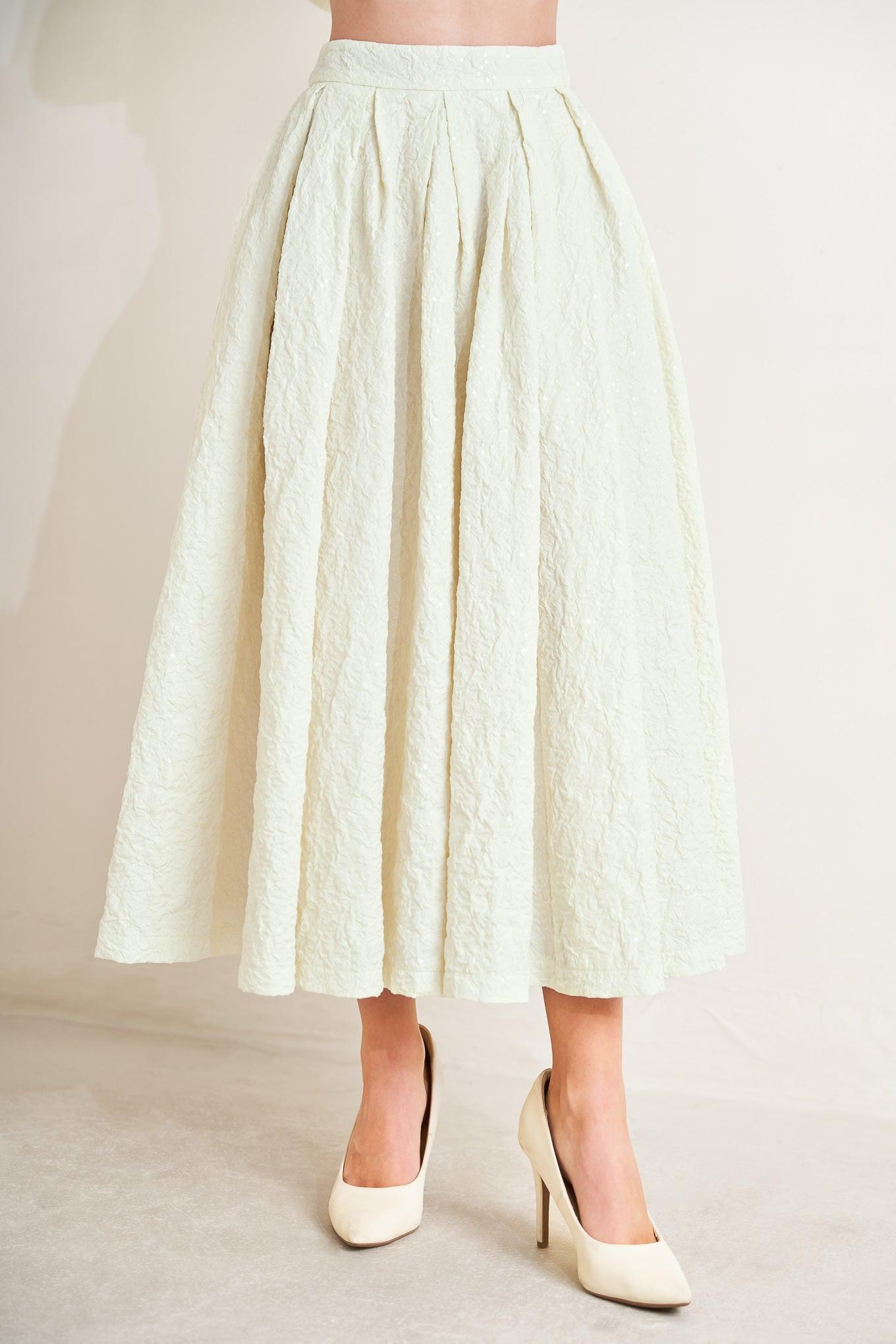 Grand Entrance Woven Full Skirt in ivory, view 1 — Soul Flow Apparel