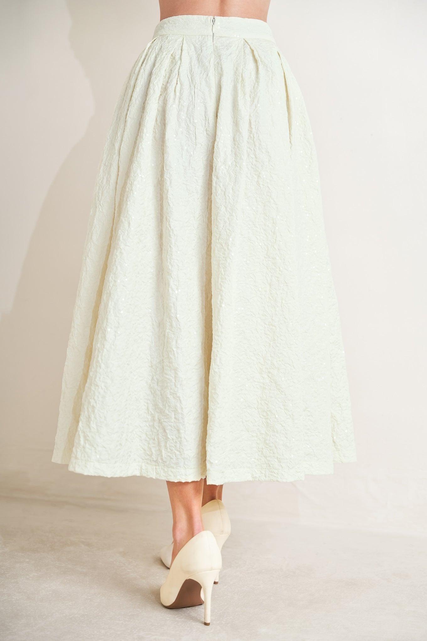 Grand Entrance Woven Full Skirt in ivory, view 5 — Soul Flow Apparel