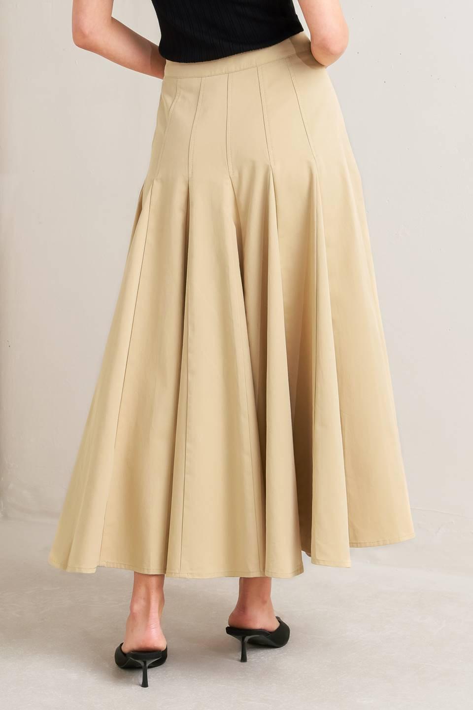 Pale Frame Woven Taupe Circle Skirt, view 4 — Soul Flow Apparel