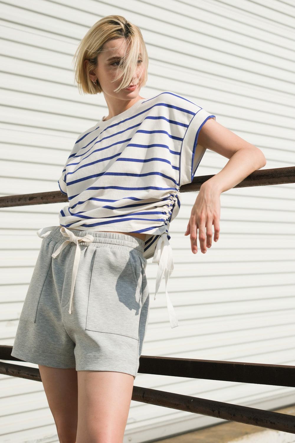Call My Lovely Shorts in heathergrey, view 1 — Soul Flow Apparel