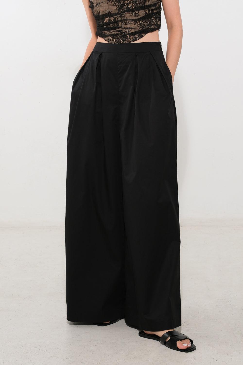 It's Perfect Timing Woven Pants in black, view 1 — Soul Flow Apparel