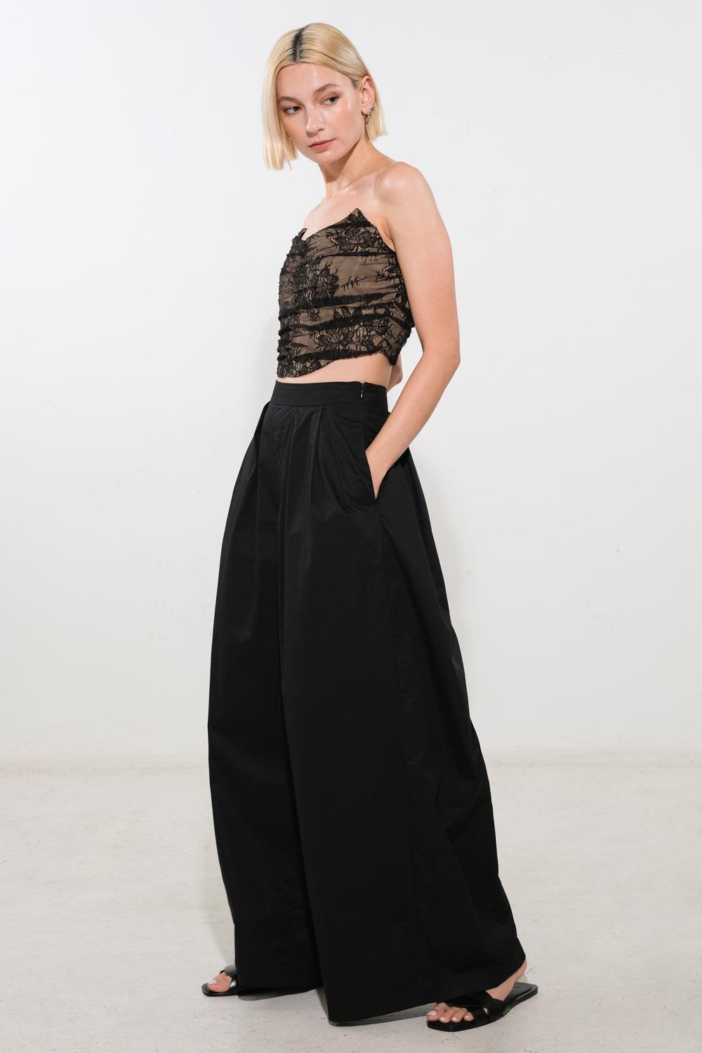 It's Perfect Timing Woven Pants in black, view 3 — Soul Flow Apparel
