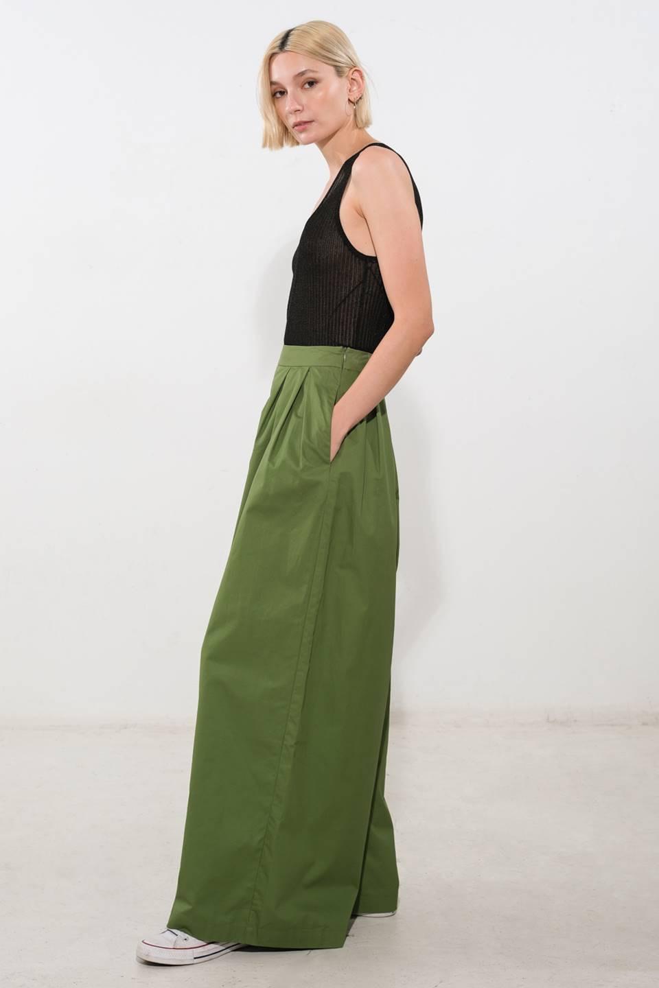 It's Perfect Timing Woven Pants in olive, view 3 — Soul Flow Apparel
