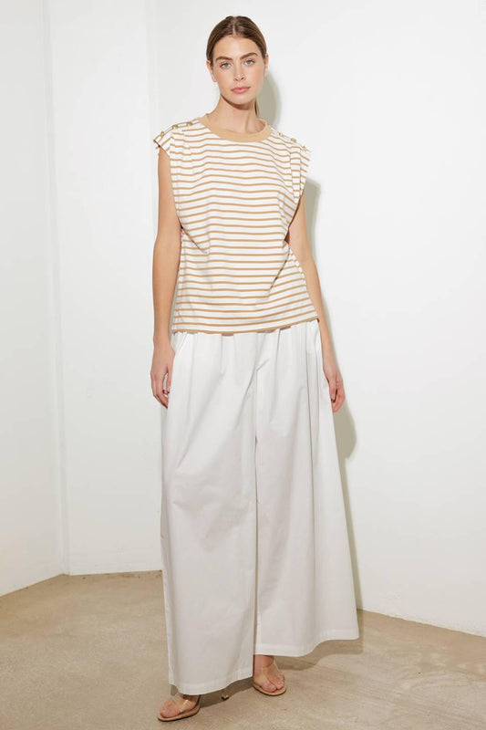It's Perfect Timing Woven Pants in white, view 1 — Soul Flow Apparel