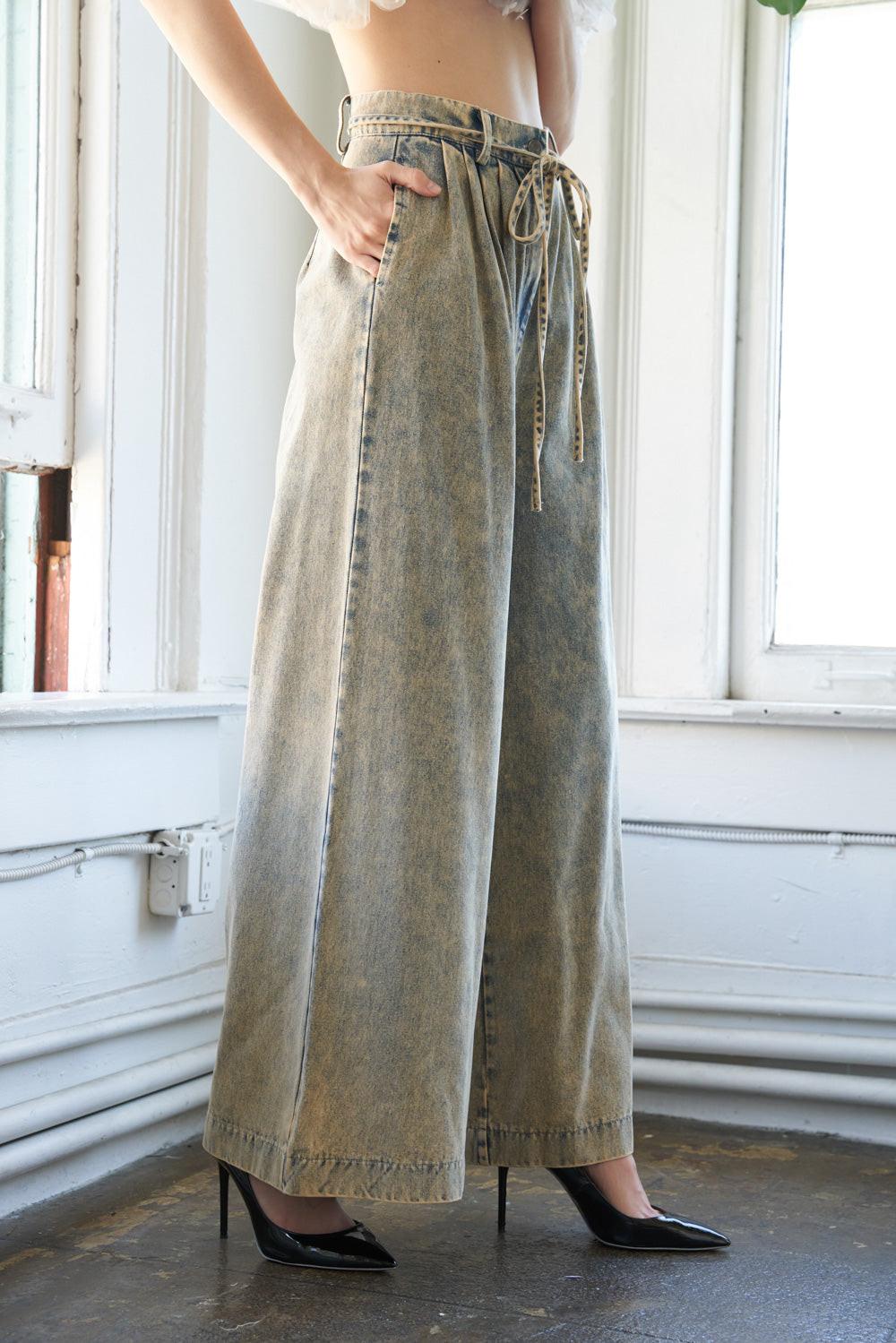 Passing Though Denim Pants, view 3 — Soul Flow Apparel
