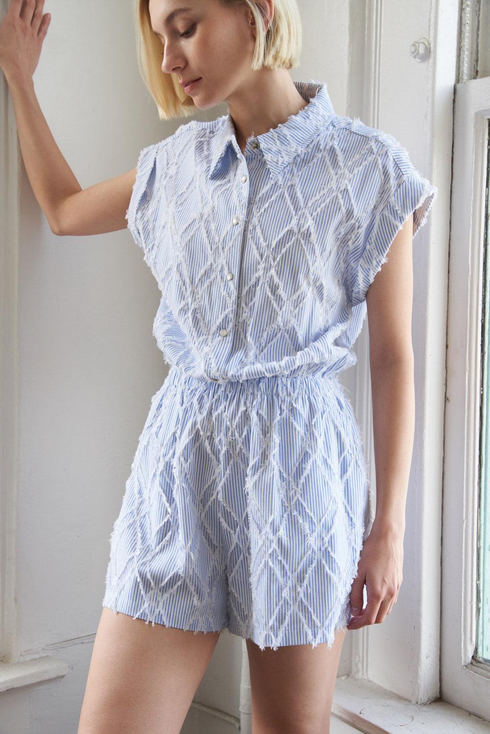 Lost in Thought Woven Romper, view 5 — Soul Flow Apparel