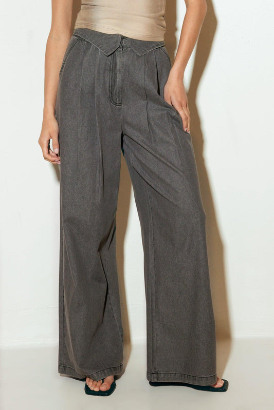 Weekend Wanderer Denim Pants in black, view 1 — Soul Flow Apparel