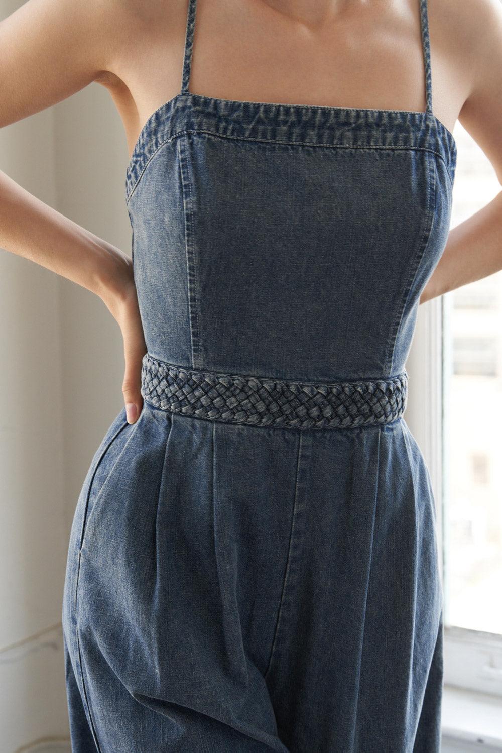 Stolen Glances Denim Jumpsuit in acid, view 4 — Soul Flow Apparel