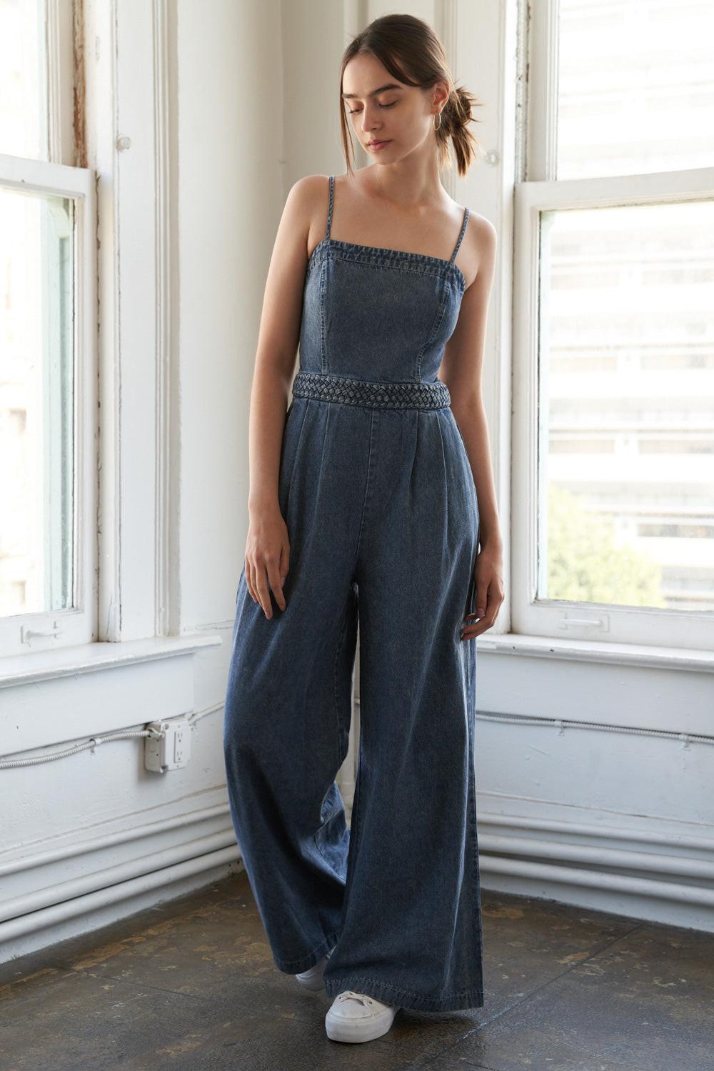 Stolen Glances Denim Jumpsuit in acid, view 5 — Soul Flow Apparel