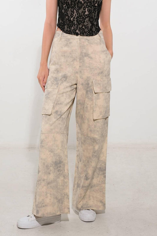 In the Spotlight Woven Pants in taupe multi, view 1 — Soul Flow Apparel