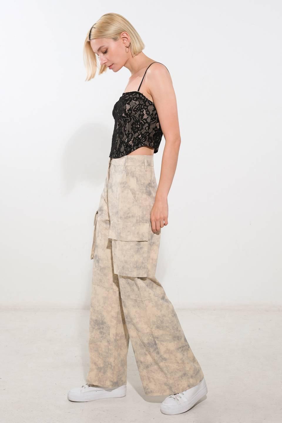 In the Spotlight Woven Pants in taupe multi, view 3 — Soul Flow Apparel