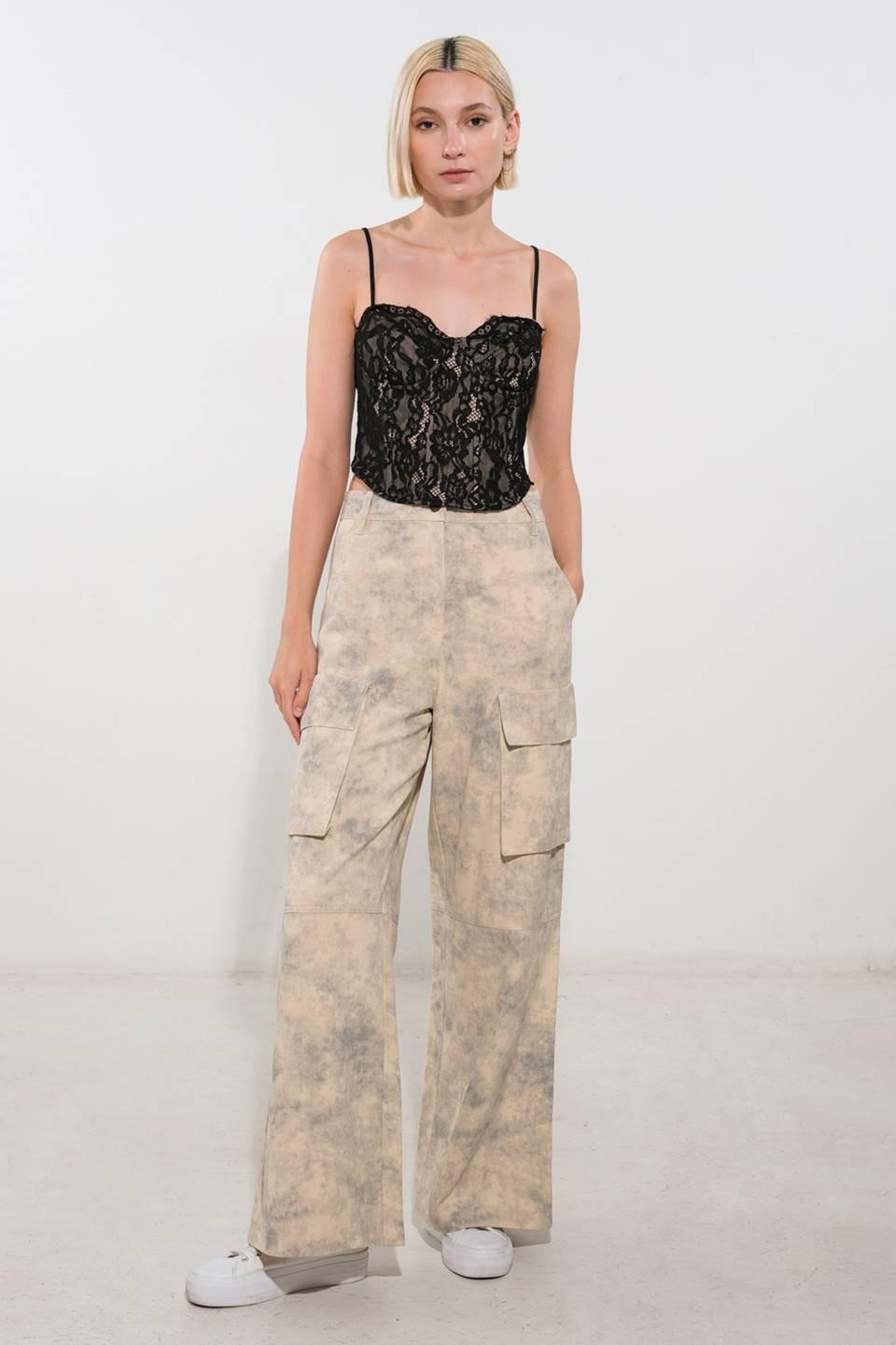 In the Spotlight Woven Pants in taupe multi, view 5 — Soul Flow Apparel