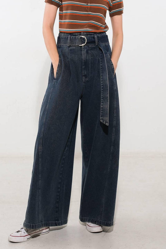 Sail on By Denim Pants in indigo, view 1 — Soul Flow Apparel