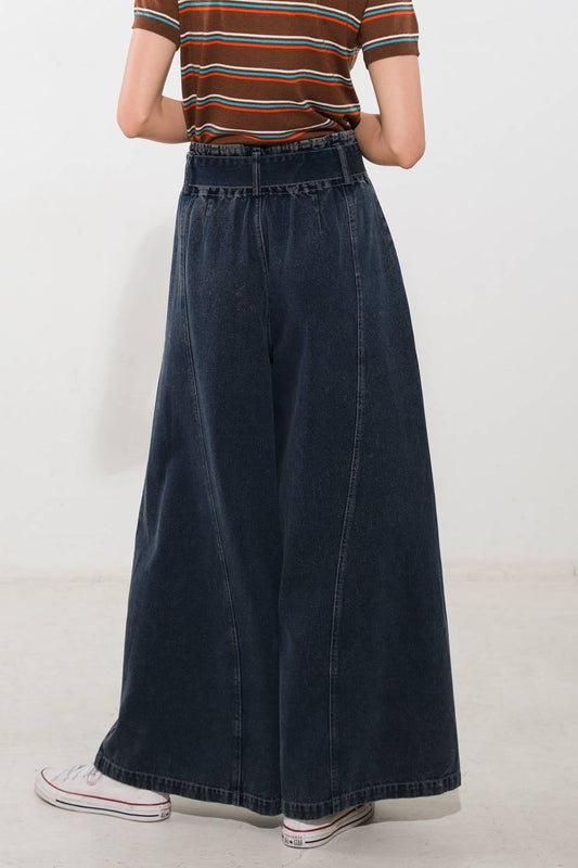 Sail on By Denim Pants in indigo, view 2 — Soul Flow Apparel