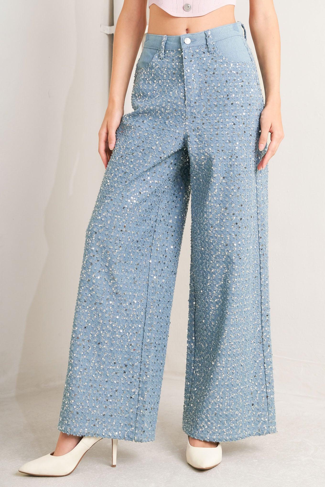 Loving Everyday Denim Pants in light, view 1 — Soul Flow Apparel