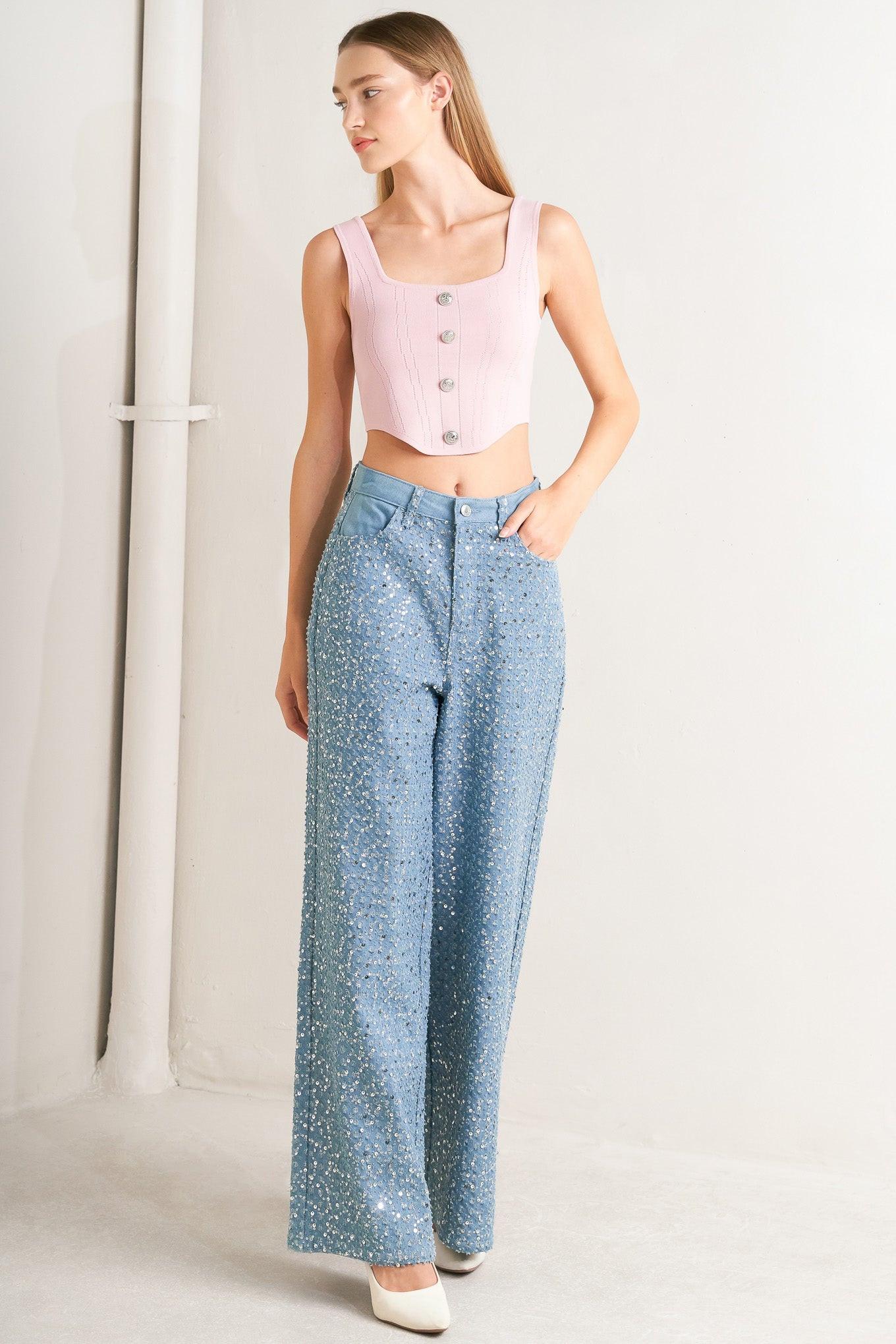 Loving Everyday Denim Pants in light, view 4 — Soul Flow Apparel