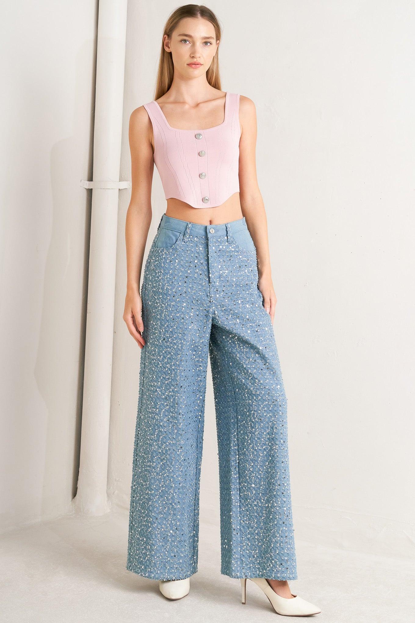 Loving Everyday Denim Pants in light, view 5 — Soul Flow Apparel