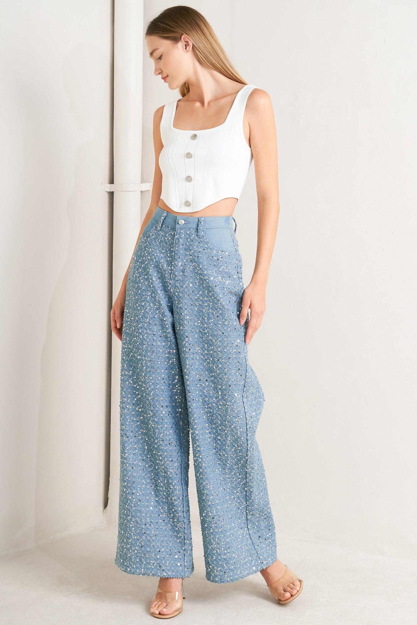 Loving Everyday Denim Pants in light, view 8 — Soul Flow Apparel